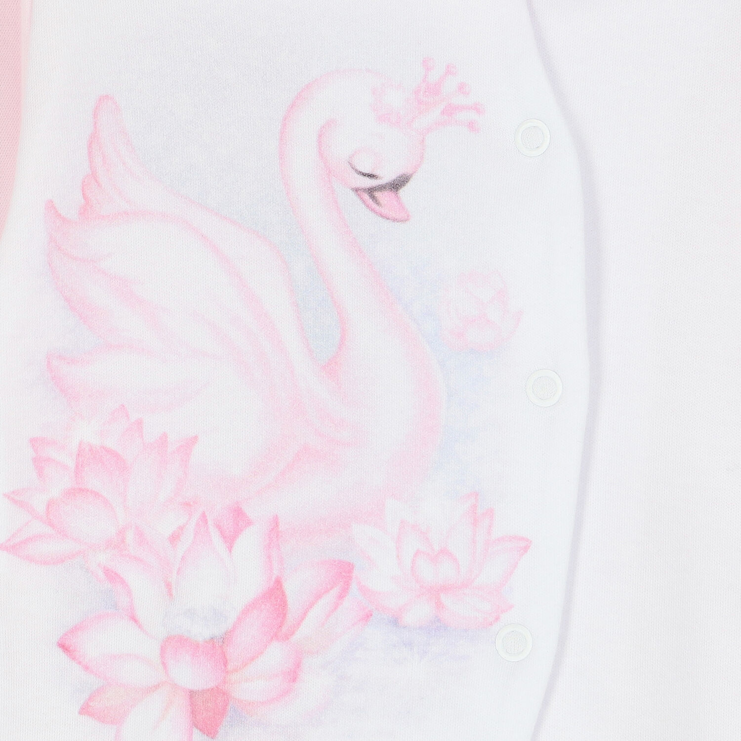 Baby Girls Pink & White Swan Babygrow, 1, hi-res image number null